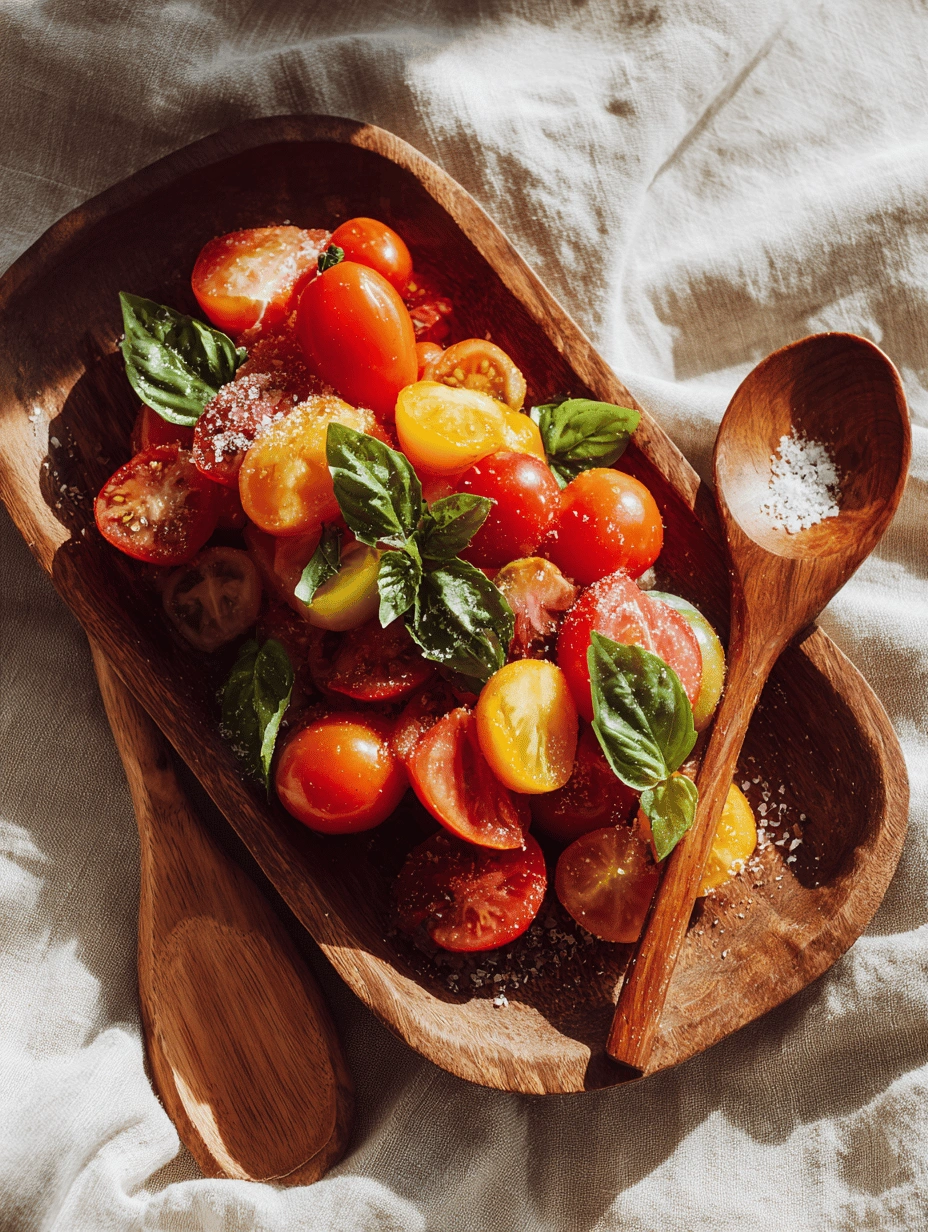 Simple Fresh Tomato Salad Recipe with Basil & Feta