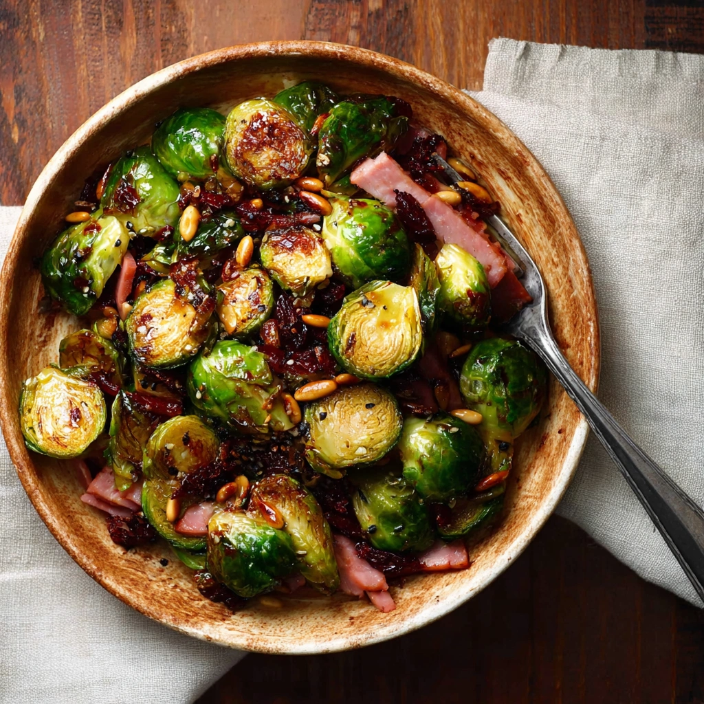 Homestyle Brussels Sprouts with Turkey Ham Recipe