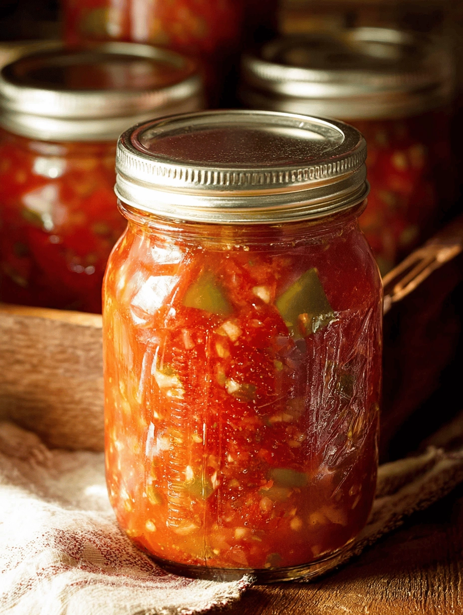 Rustic Homemade Canning Salsa: Garden Fresh Flavors