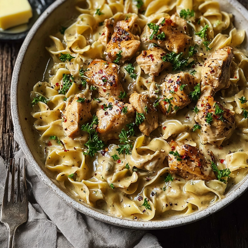 Creamy Garlic Butter Chicken Noodles: A Comfort Bowl