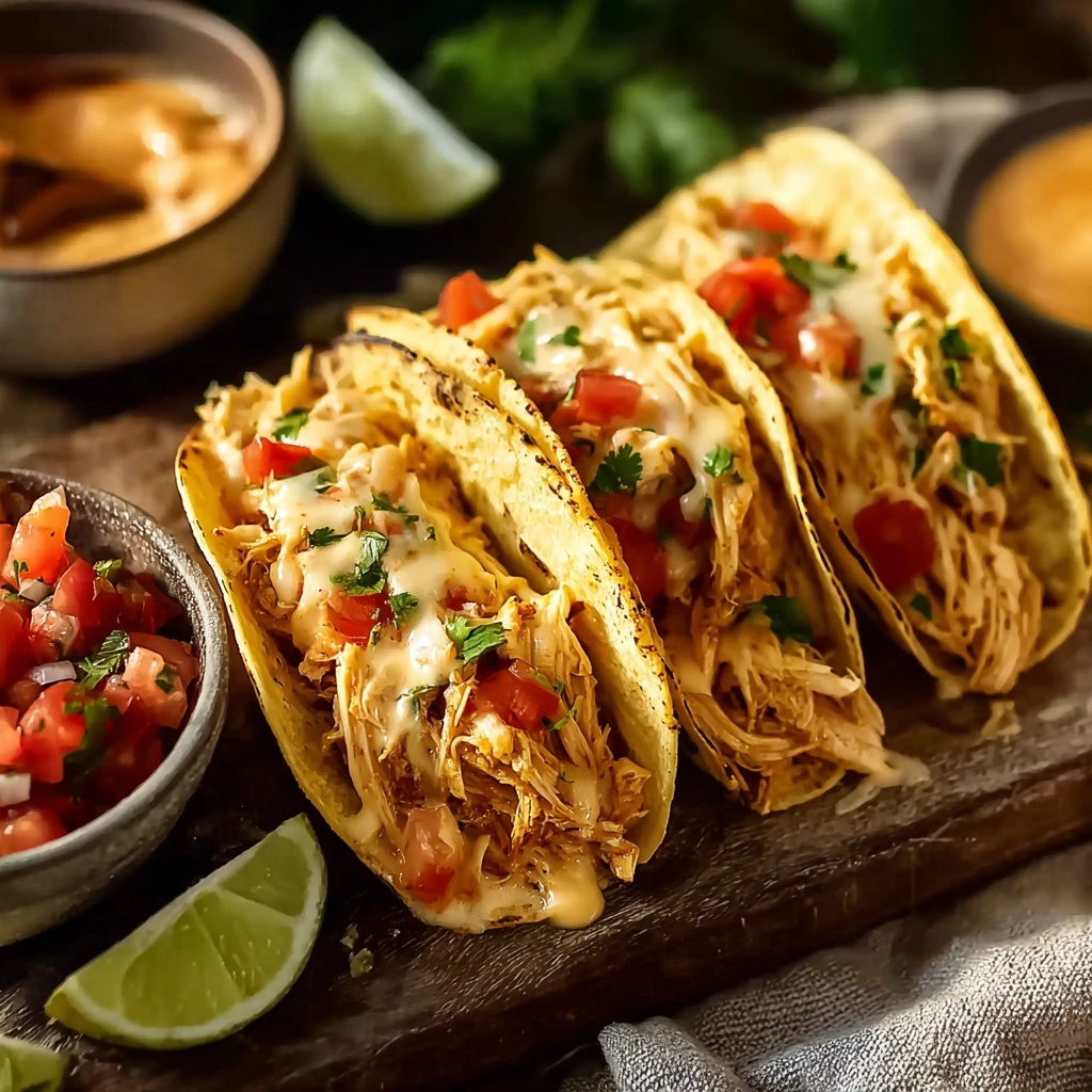 Tender Slow Cooker Queso Chicken Tacos for Busy Nights