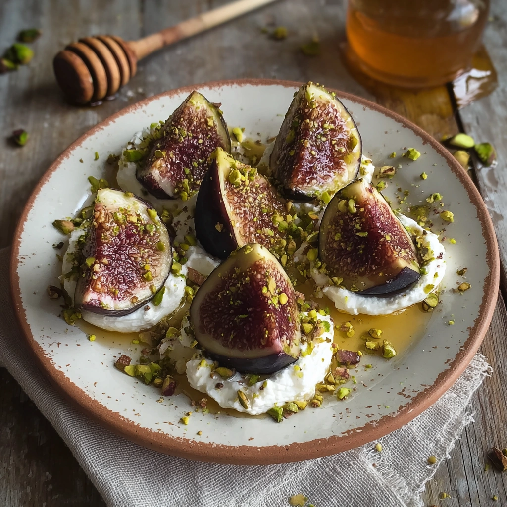 Sweet Figs with Ricotta, Pistachios & Honey