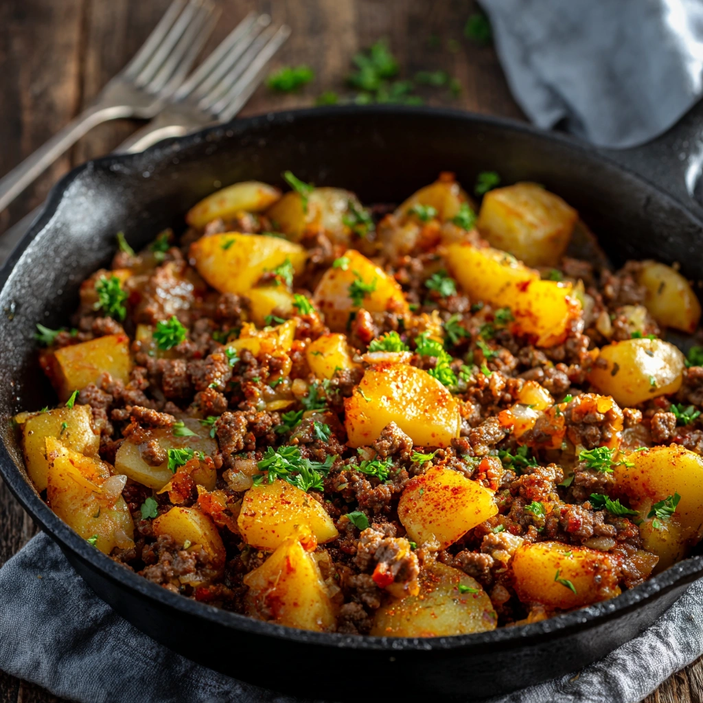 Rustic Ground Beef and Potatoes: A Skillet Favorite