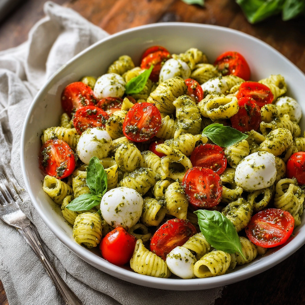 Fresh Pesto Caprese Pasta Salad: Quick Weeknight Meal