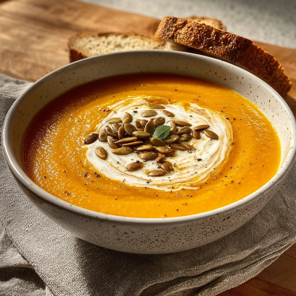 Velvety Butternut Squash Soup with Crispy Sage