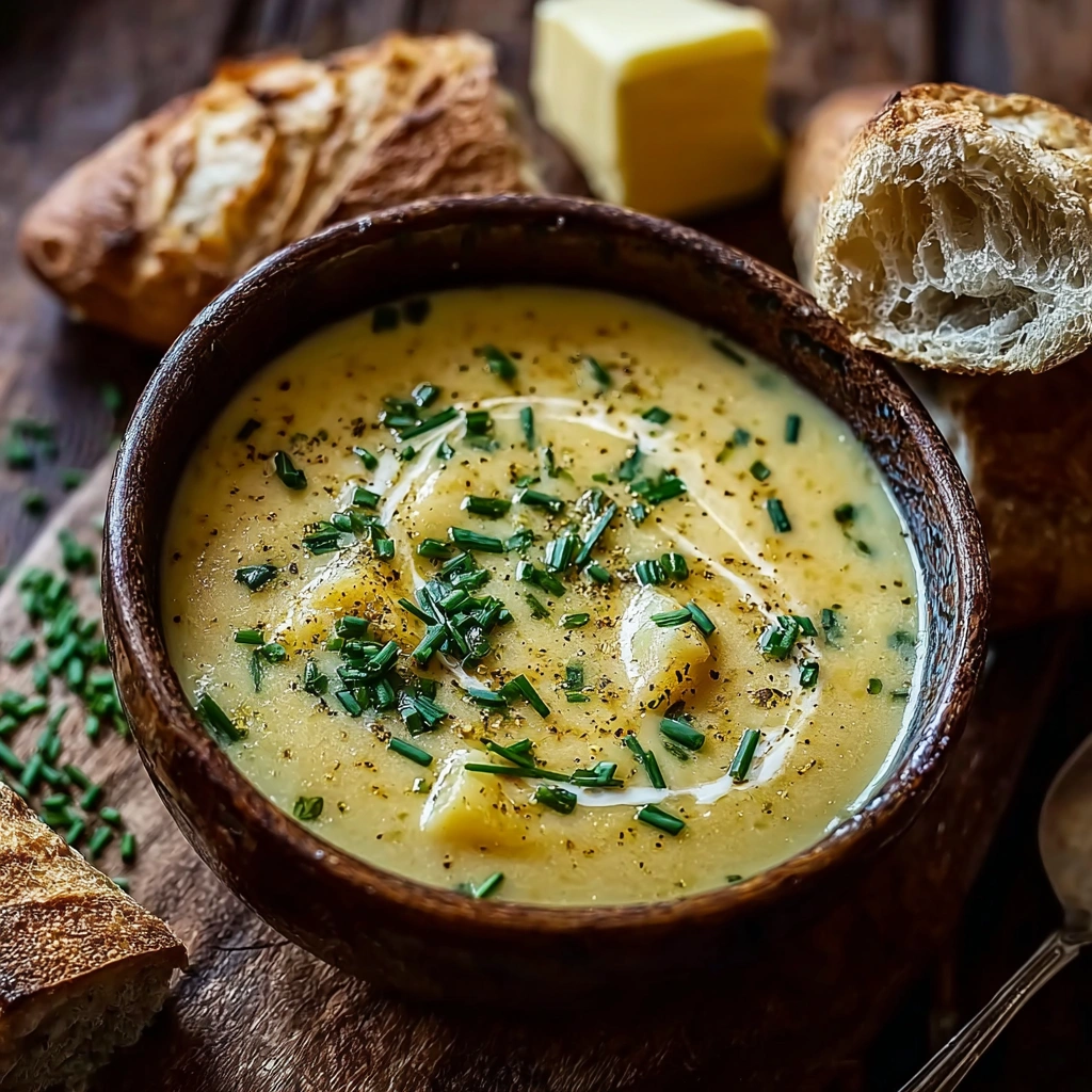 Creamy Cheddar Garlic Herb Potato Soup