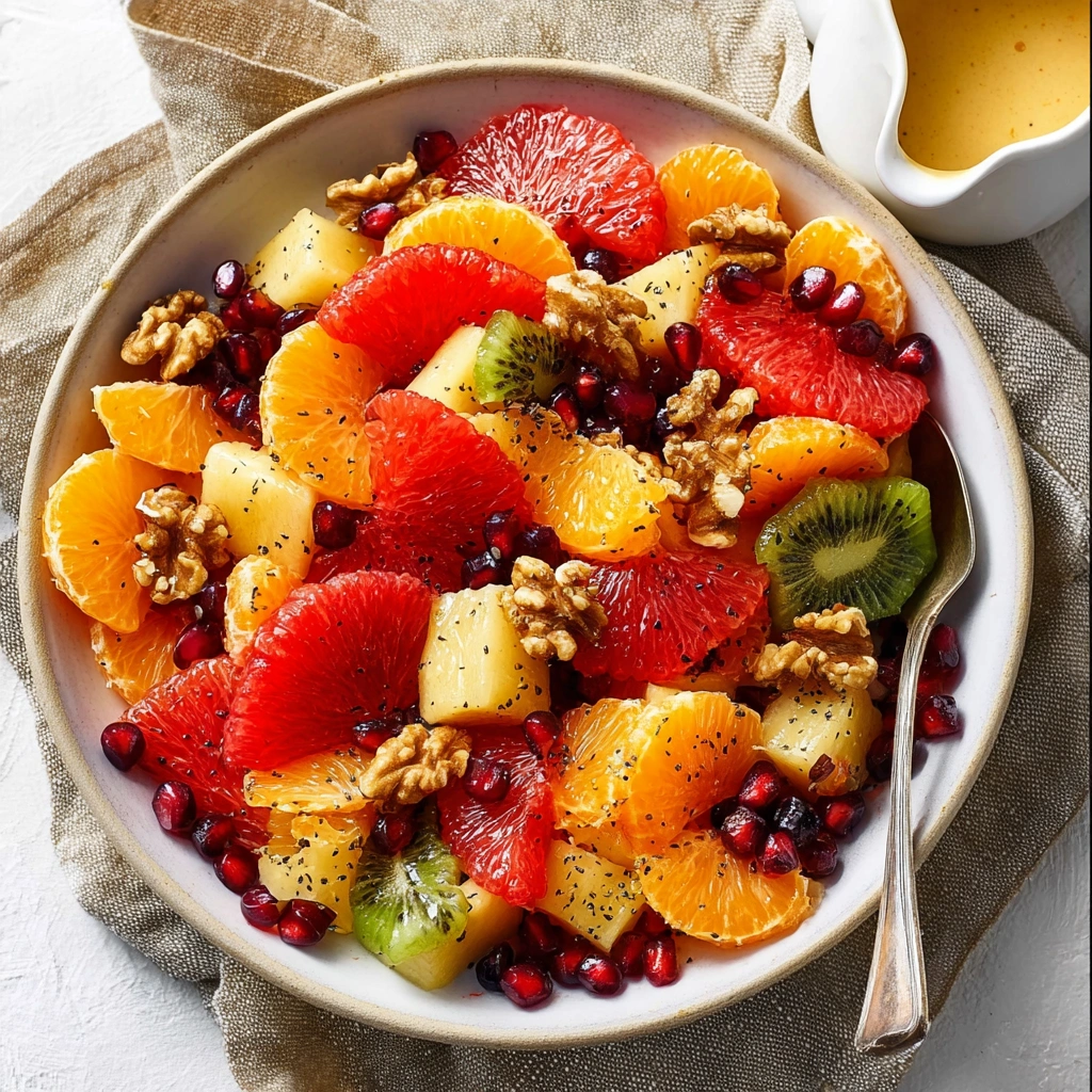 Bright Winter Fruit Salad with Tangy Orange Poppy Seed
