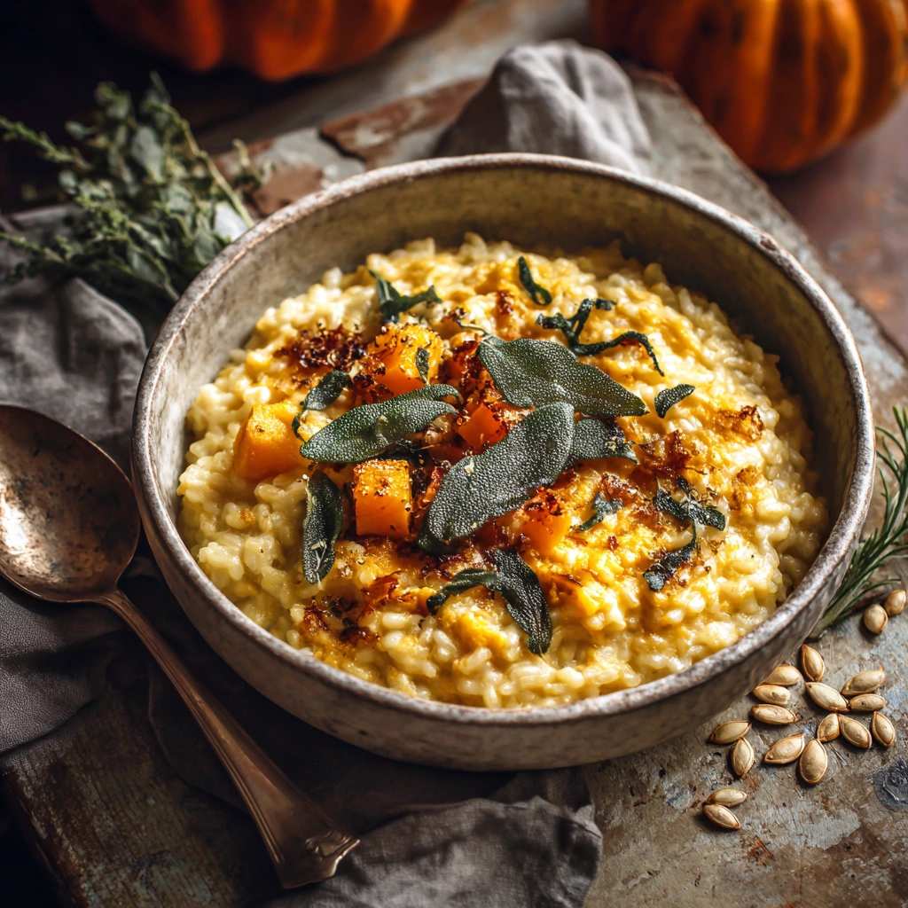 Creamy Roasted Butternut Squash Risotto, Sage