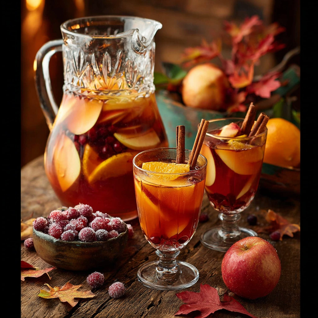 Autumn Apple Cider Sangria with Spice