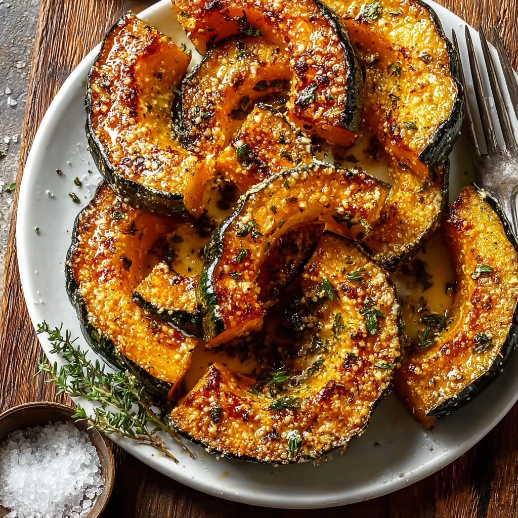 Crispy Parmesan Herb Roasted Acorn Squash Recipe