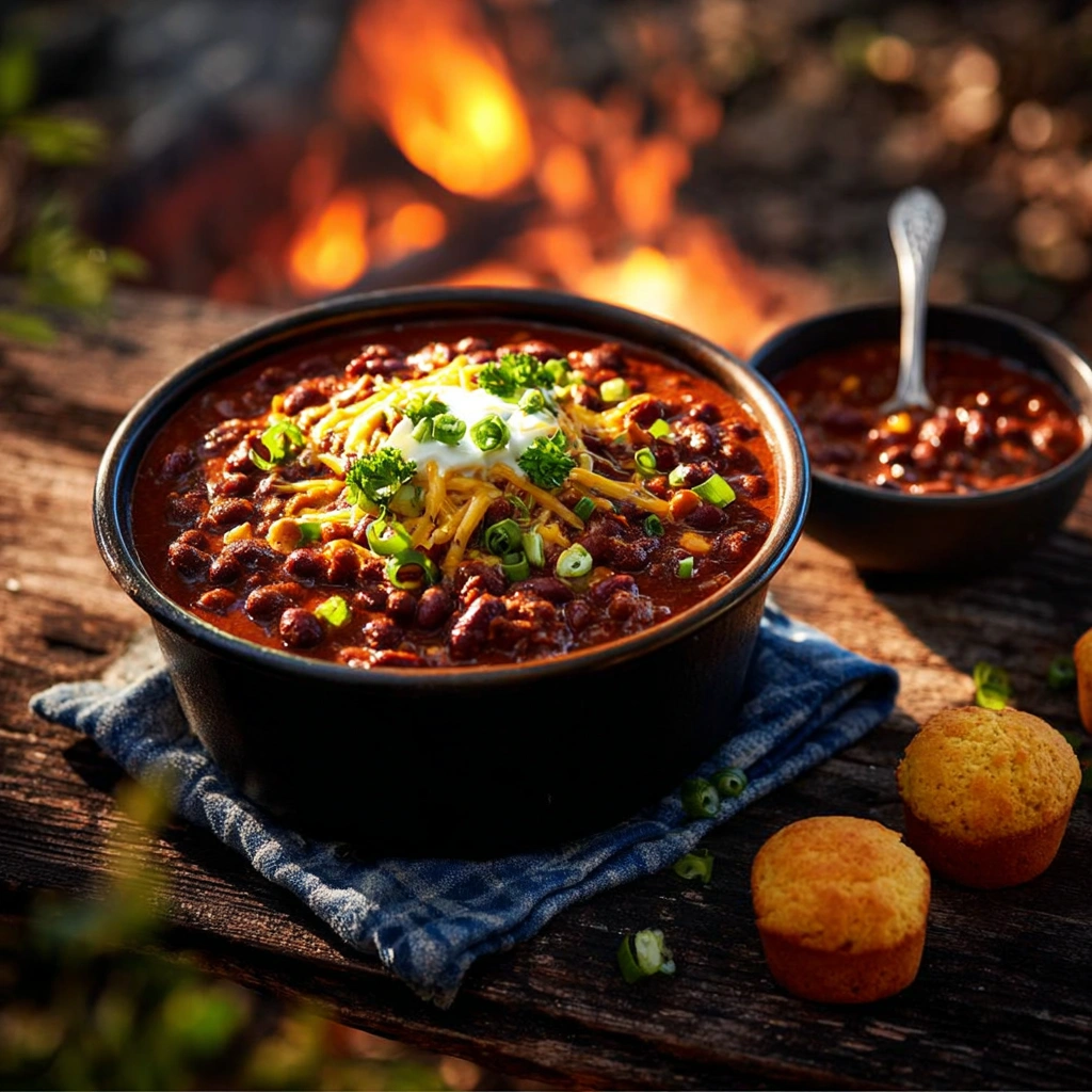 Rustic Campfire Cowboy Chili: Slow-Simmered Warmth