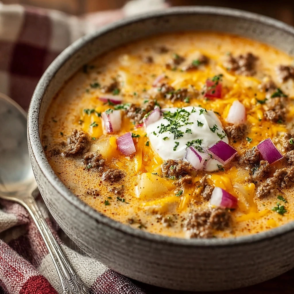 Creamy Cheeseburger Soup: A Hearty Dinner Embrace