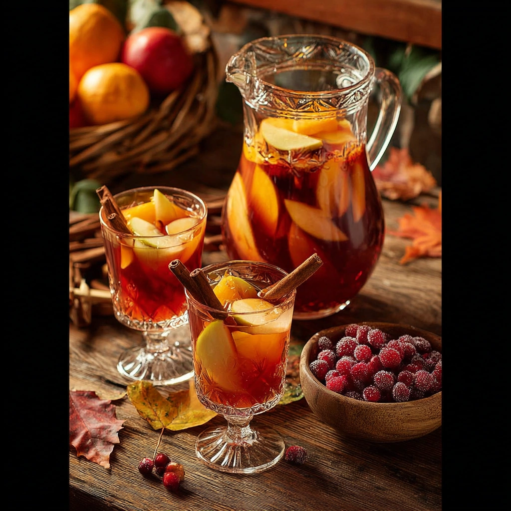 Autumn Apple Cider Sangria with Spice