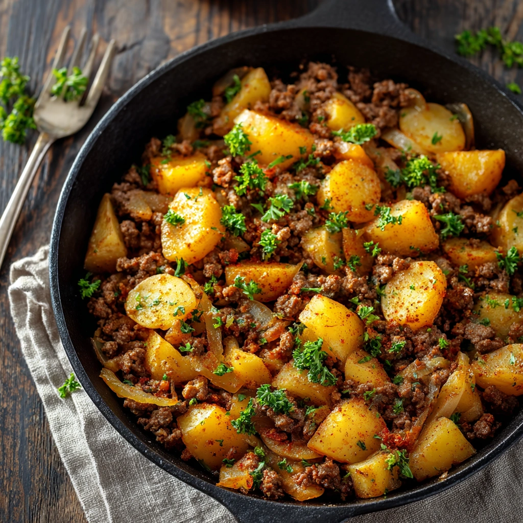 Rustic Ground Beef and Potatoes: A Skillet Favorite