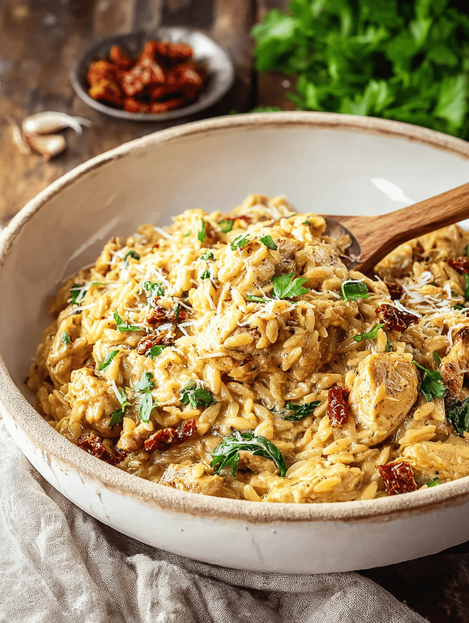 Creamy Tuscan Chicken Orzo: A Weeknight Comfort Dish