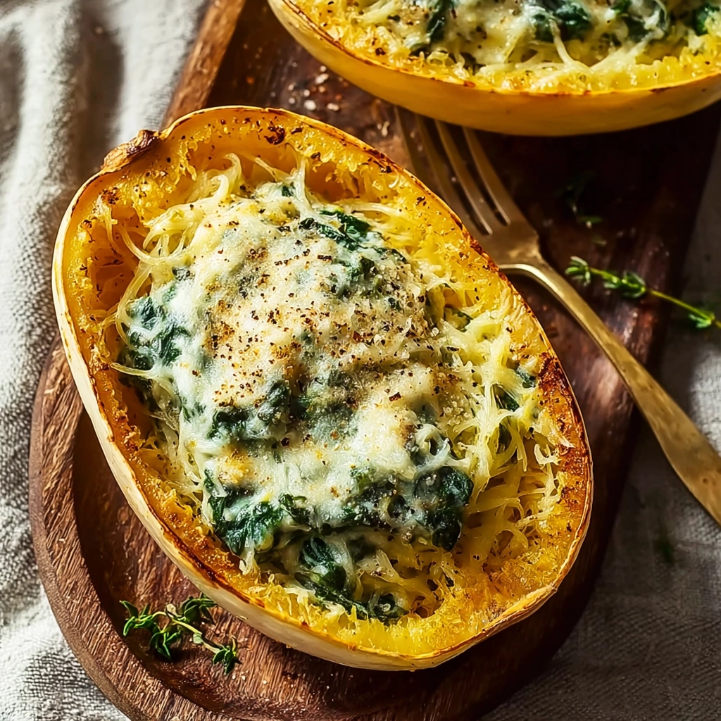 Spinach Stuffed Spaghetti Squash: Savory & Simple