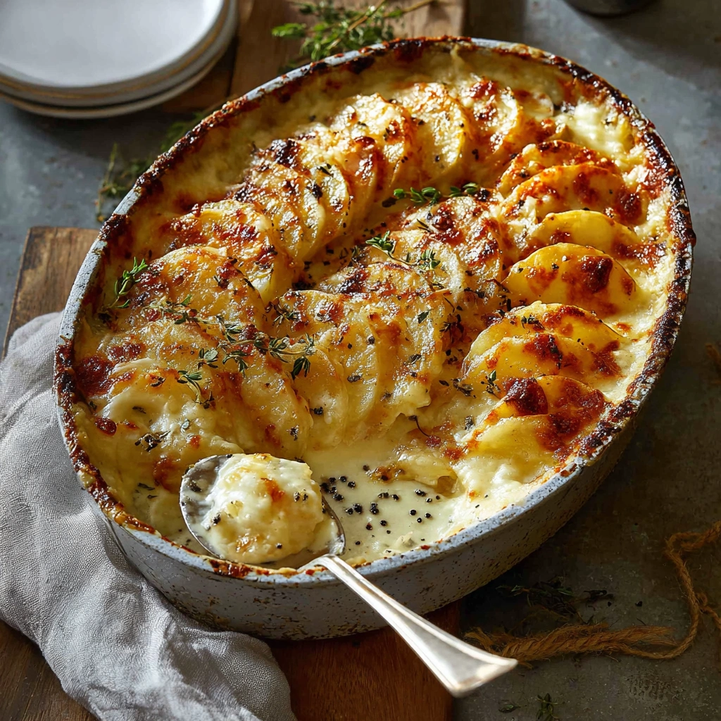 Creamy Cheesy Garlic Potatoes Gratin