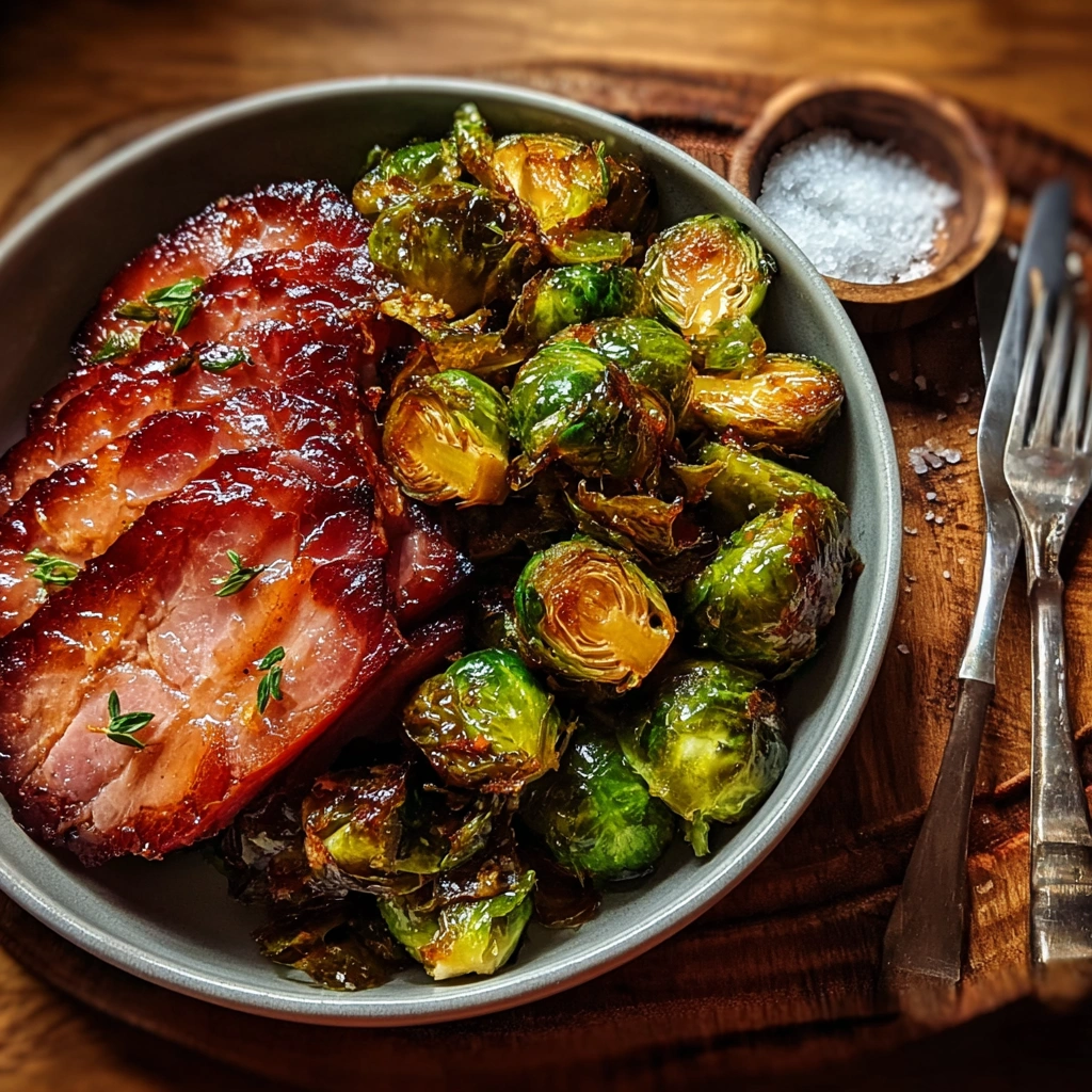 Maple Turkey Ham Brussels Sprouts: Sweet & Savory Roast