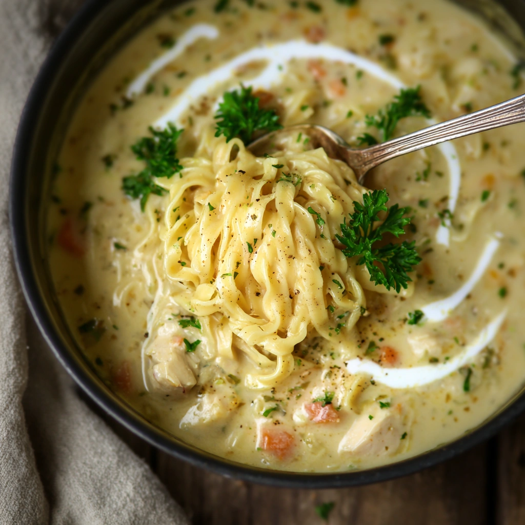 Creamy Crack Chicken Noodle Soup for Soulful Comfort