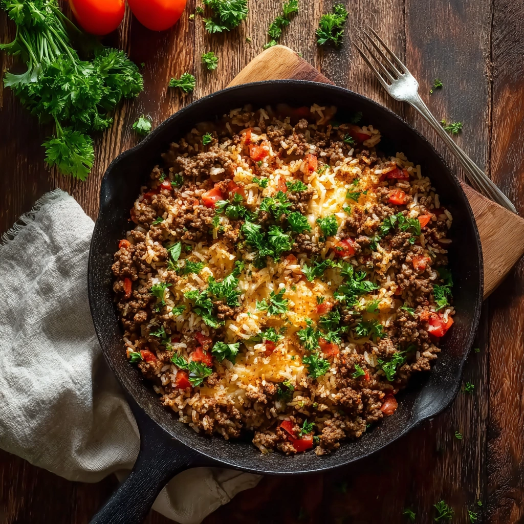 Hearty Ground Beef and Rice Skillet: Quick One-Pan Dinner