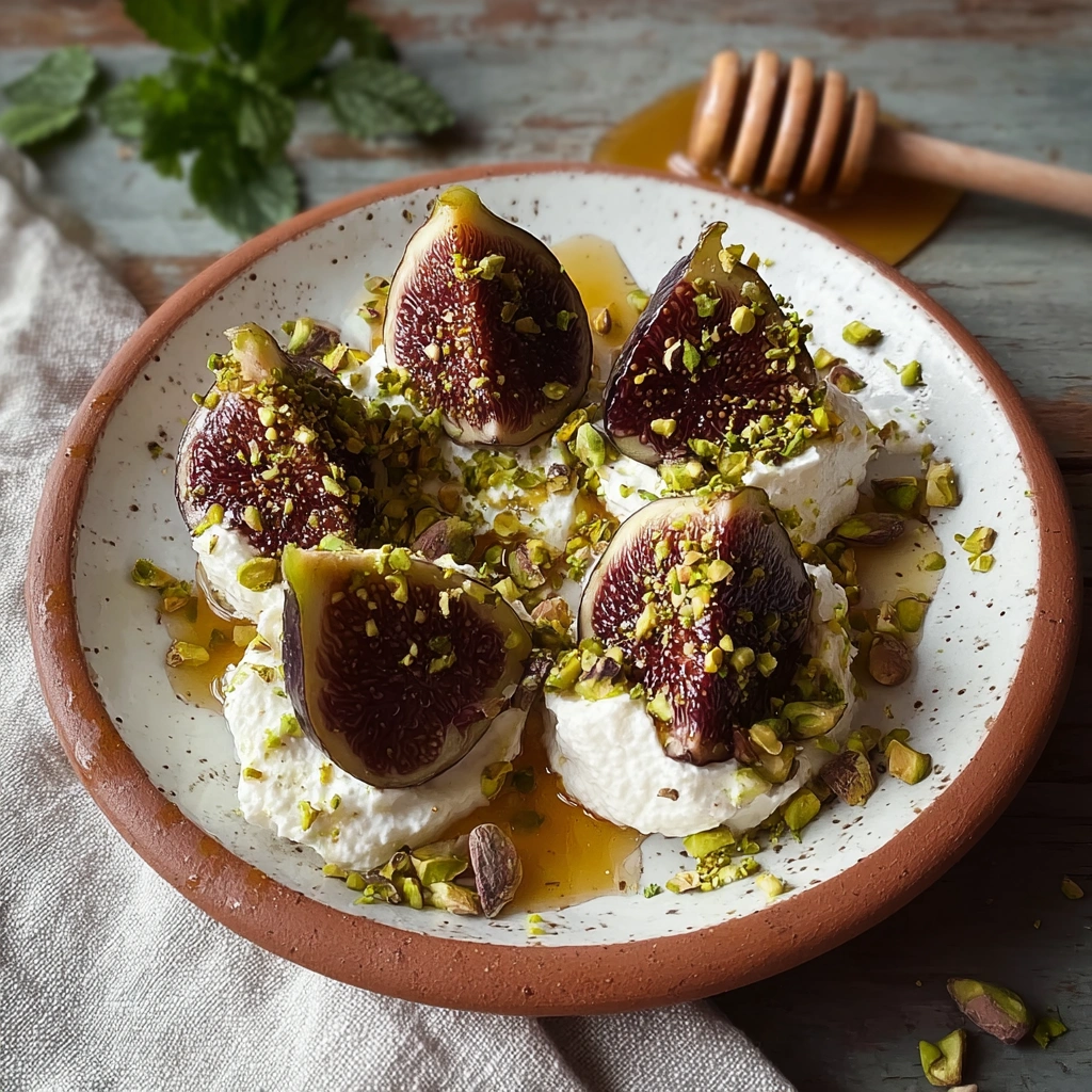 Sweet Figs with Ricotta, Pistachios & Honey