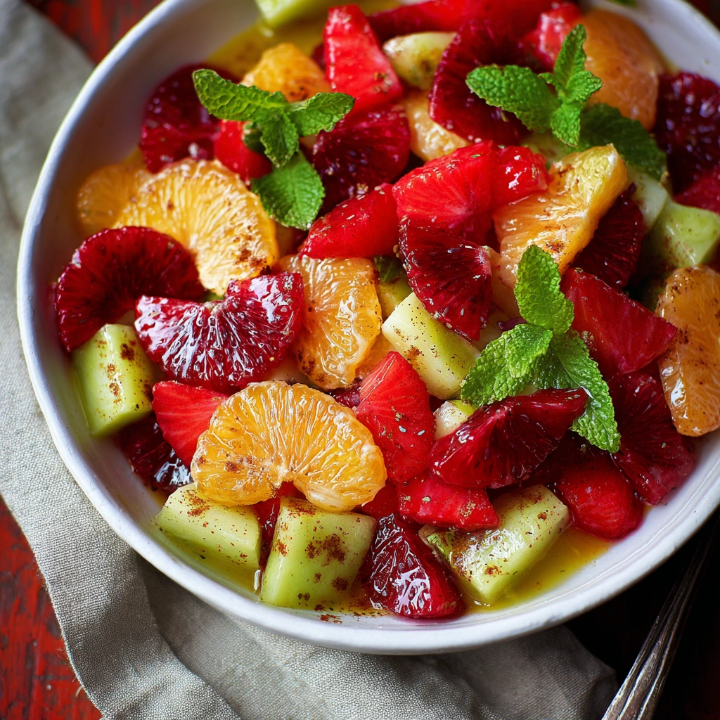 Fresh Red Green Fruit Salad with Zesty Citrus Kick
