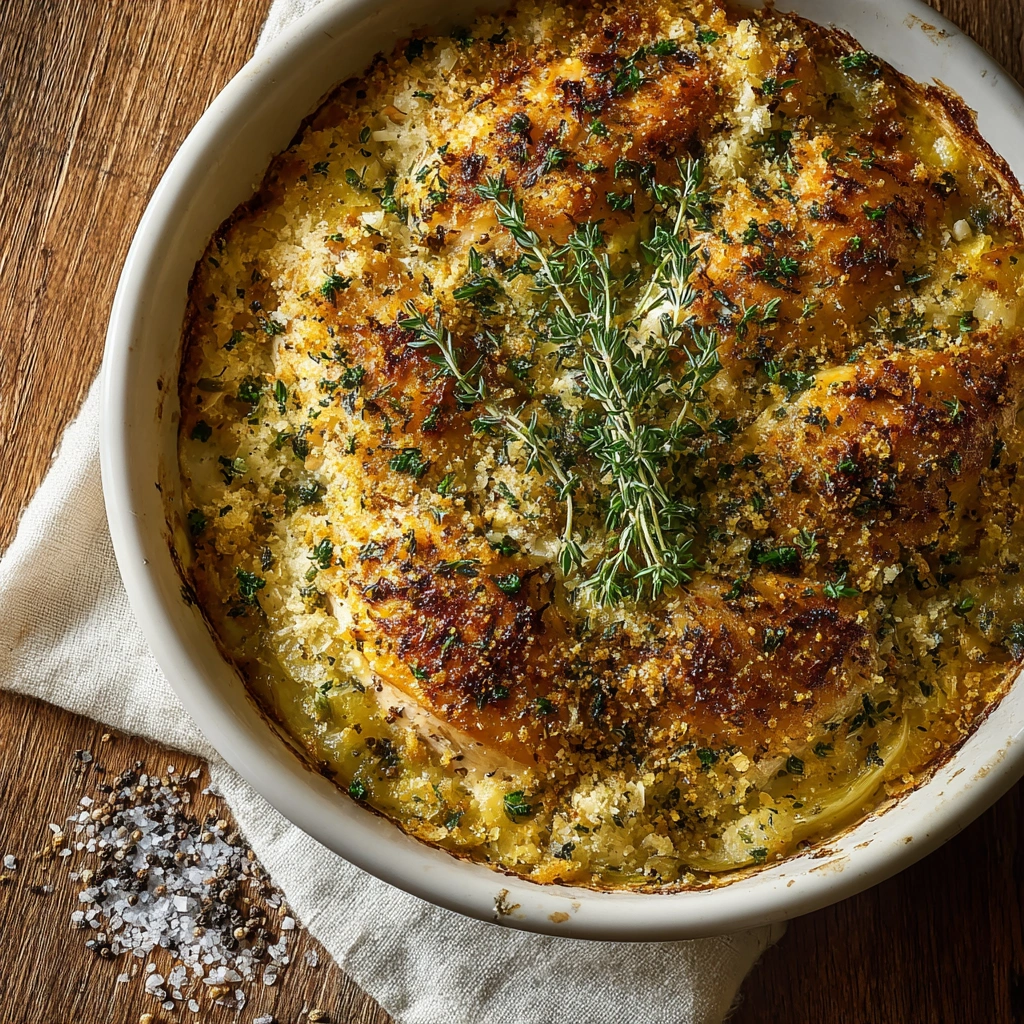 Hearty Savory Baked Herb Chicken Casserole