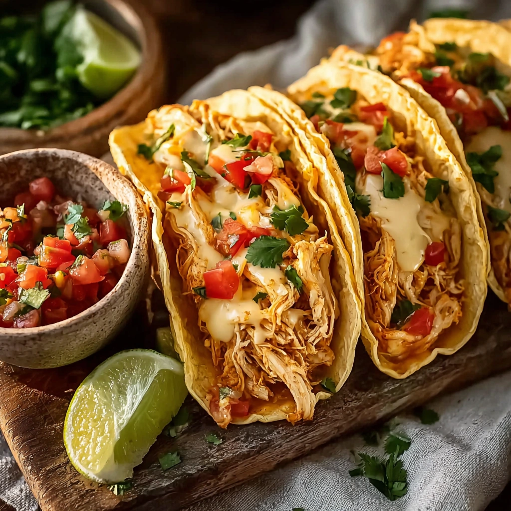 Tender Slow Cooker Queso Chicken Tacos for Busy Nights
