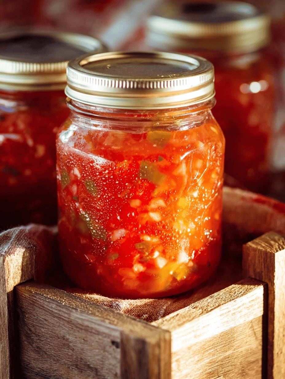 Rustic Homemade Canning Salsa: Garden Fresh Flavors