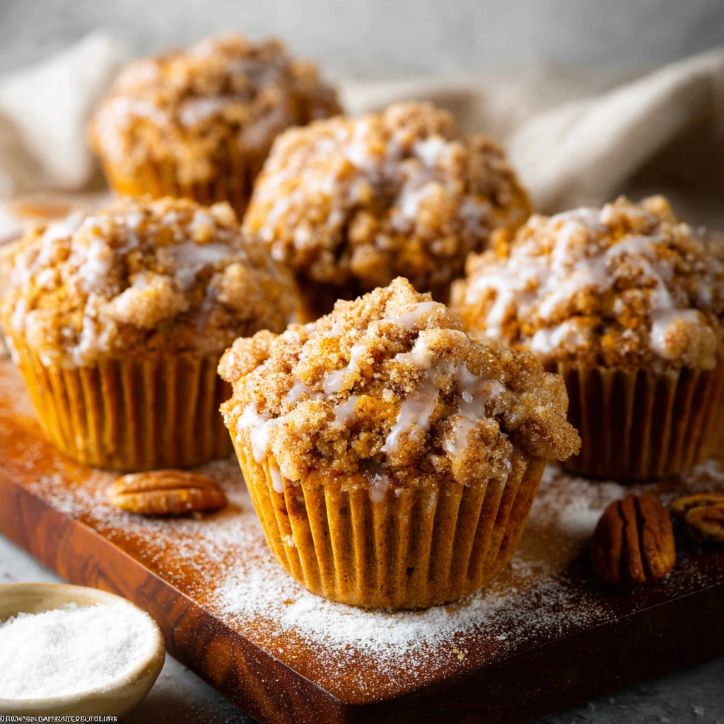 Rustic Pumpkin Crumb Cake Muffins