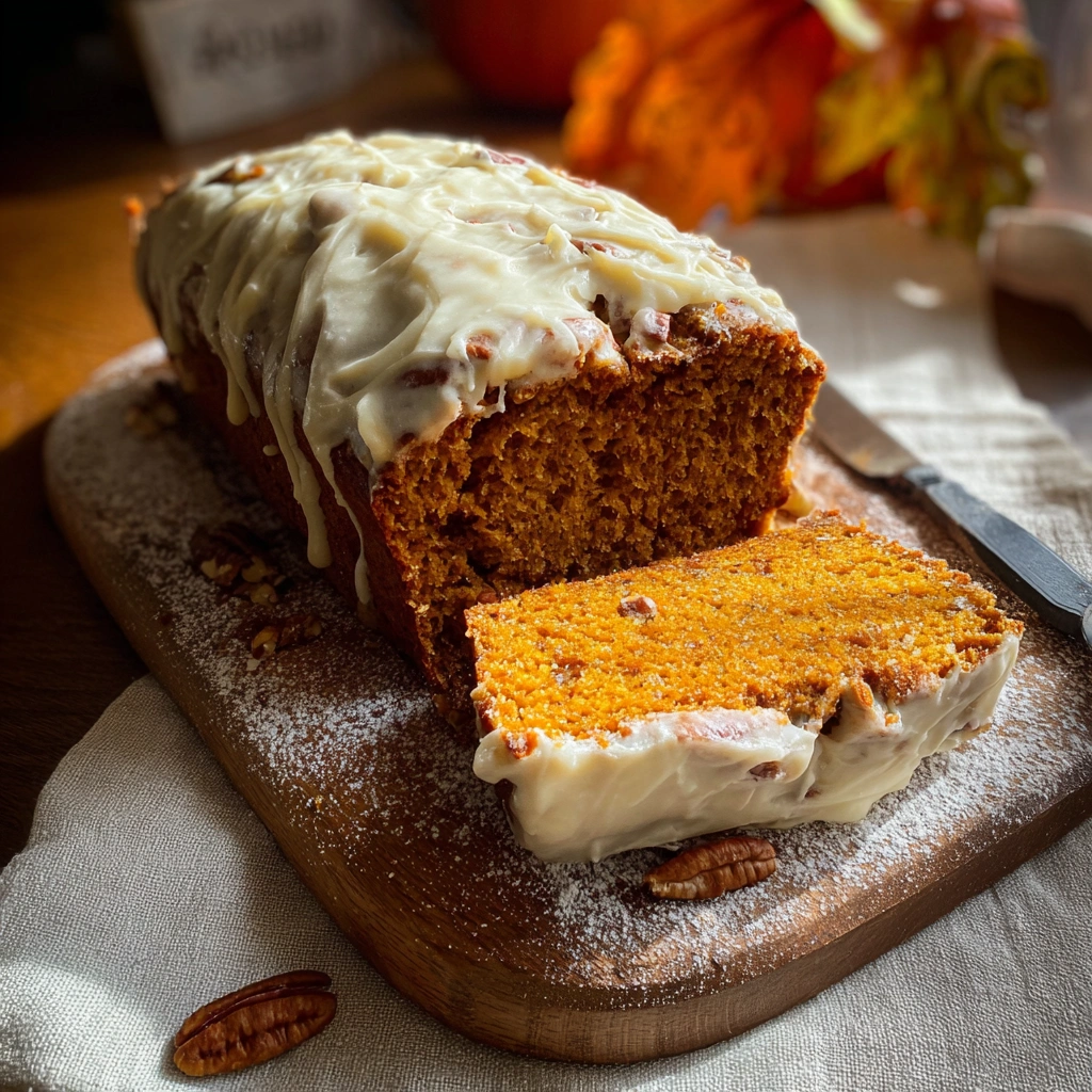 Spiced Frosted Pumpkin Bread: A Fall Favorite