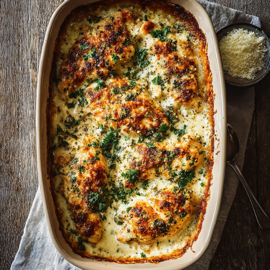 Hearty Garlic Parmesan Chicken Bake for Easy Dinners