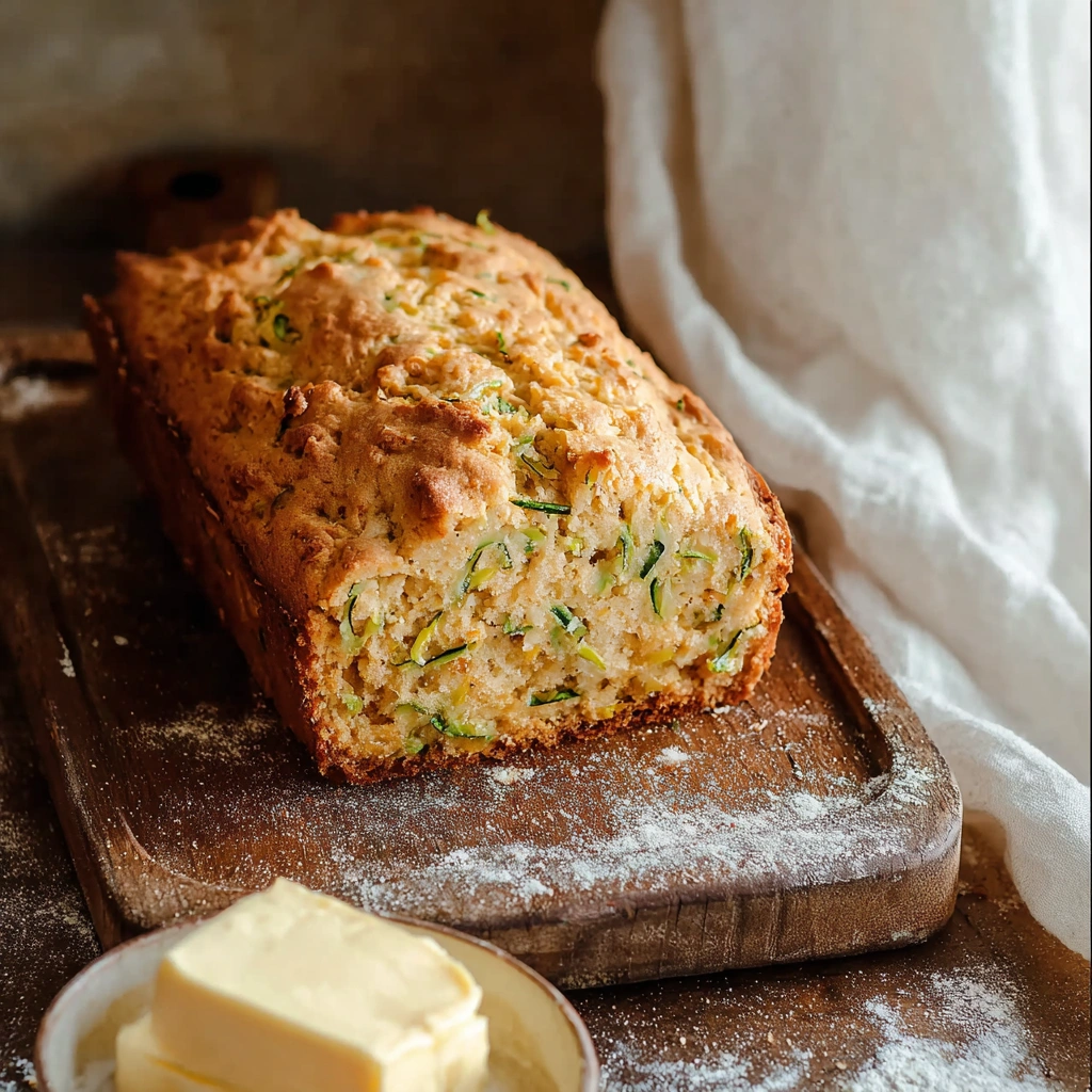 Rustic Green Onion Zucchini Cheddar Bread Loaf