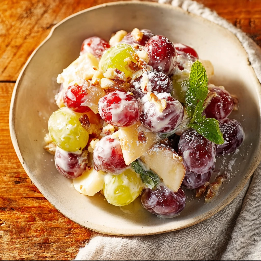Creamy Vanilla Grape Apple Salad: A Sweet Crunch Delight