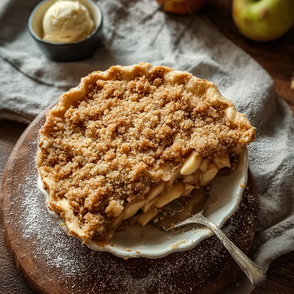 Rustic Dutch Apple Pie with Crumb Topping
