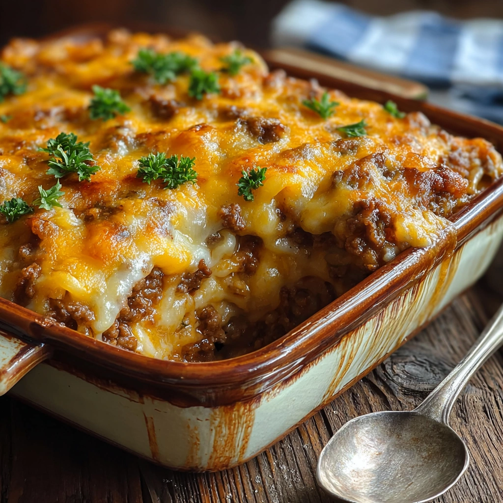 Hearty Cheesy Hamburger Casserole: Easy Dinner
