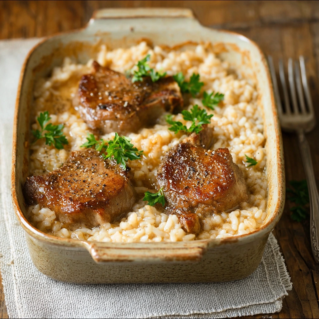 Hearty Lamb Chop Casserole with Rice