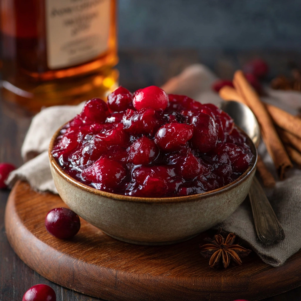 Tangy Honey Cranberry Sauce with Non-Alcoholic Bourbon
