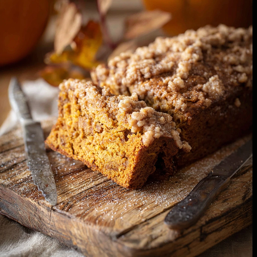 Homestyle Pumpkin Bread with Streusel Topping