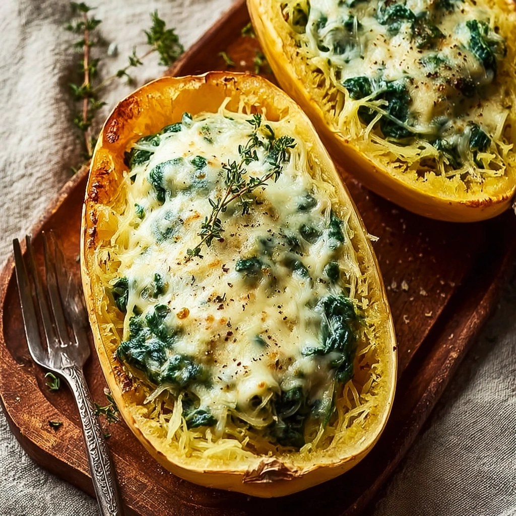 Spinach Stuffed Spaghetti Squash: Savory & Simple