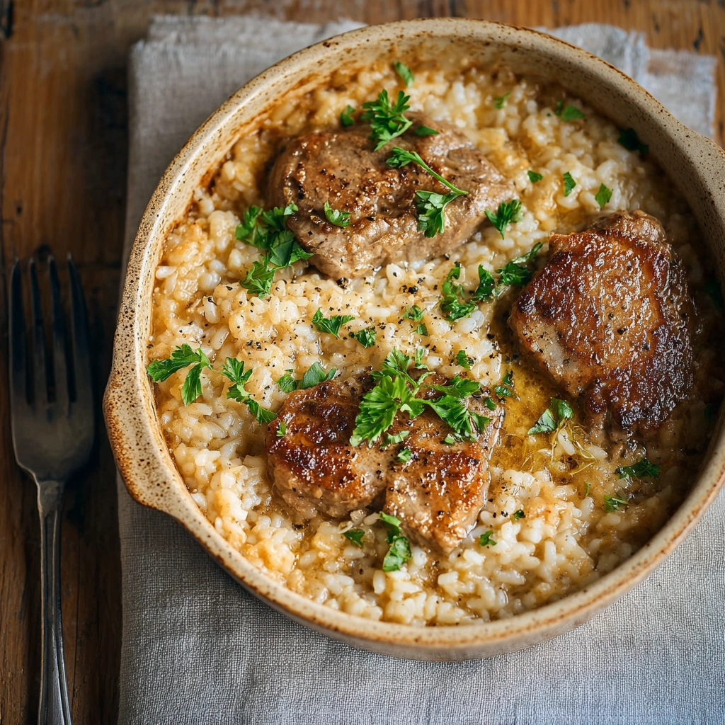Hearty Lamb Chop Casserole with Rice