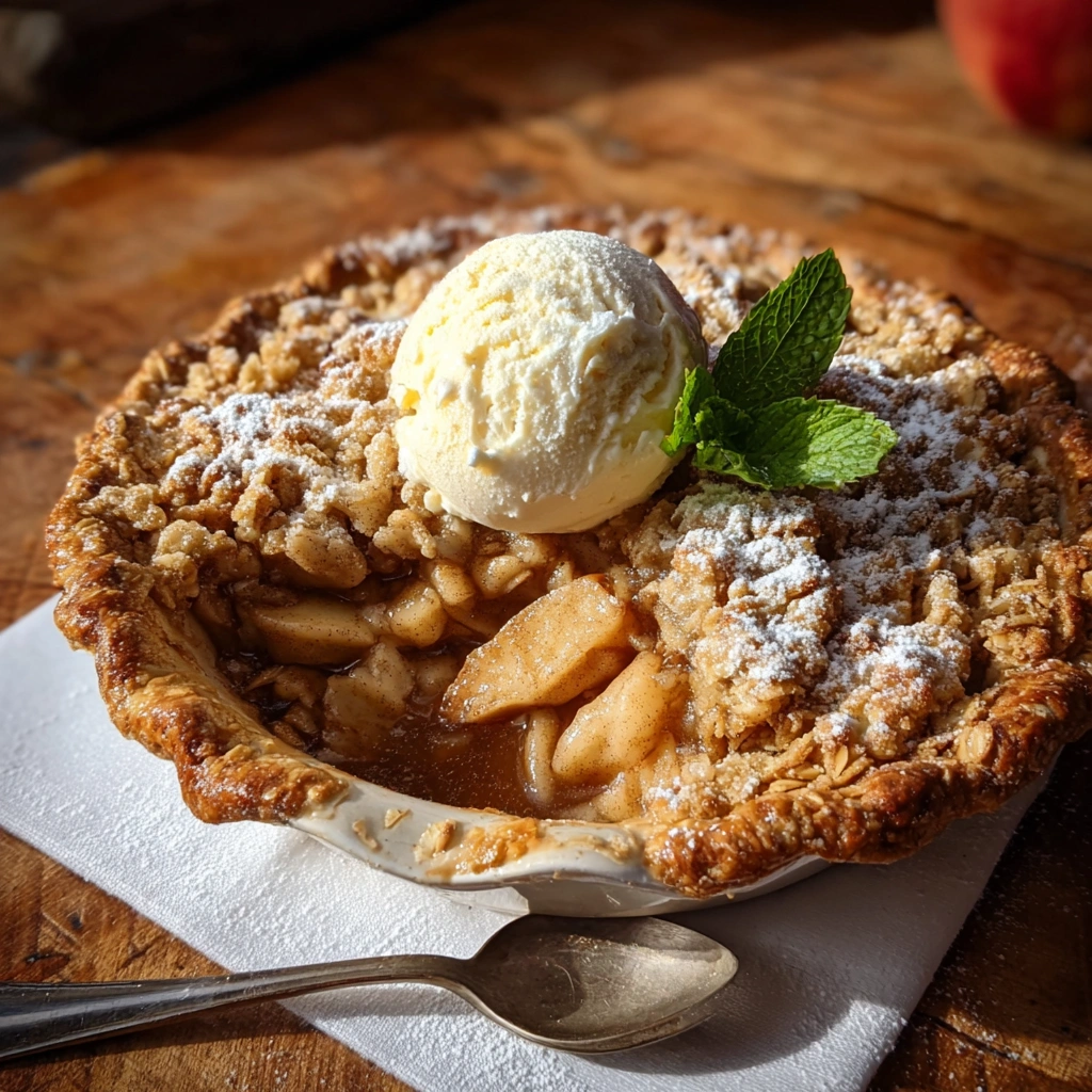 Homestyle Apple Crisp Pie: Golden Crumb Topping Recipe