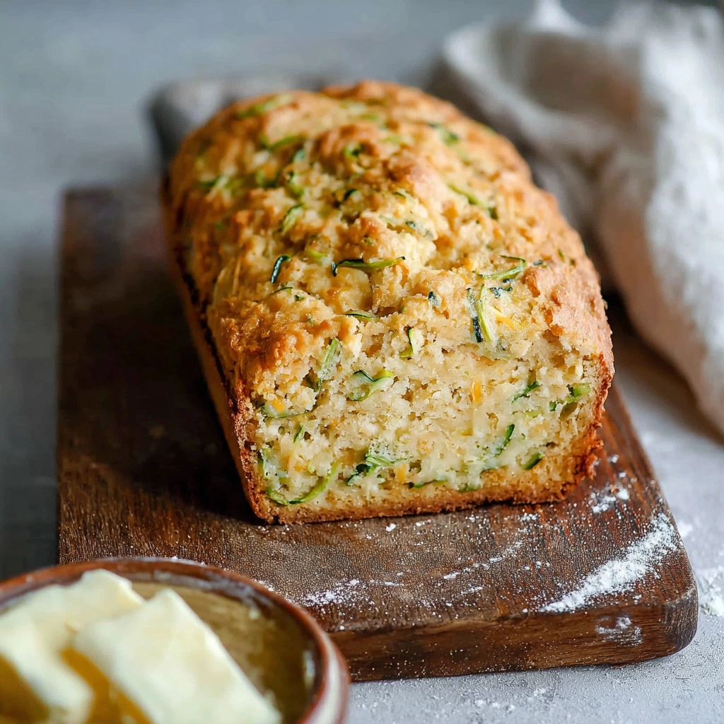 Rustic Green Onion Zucchini Cheddar Bread Loaf