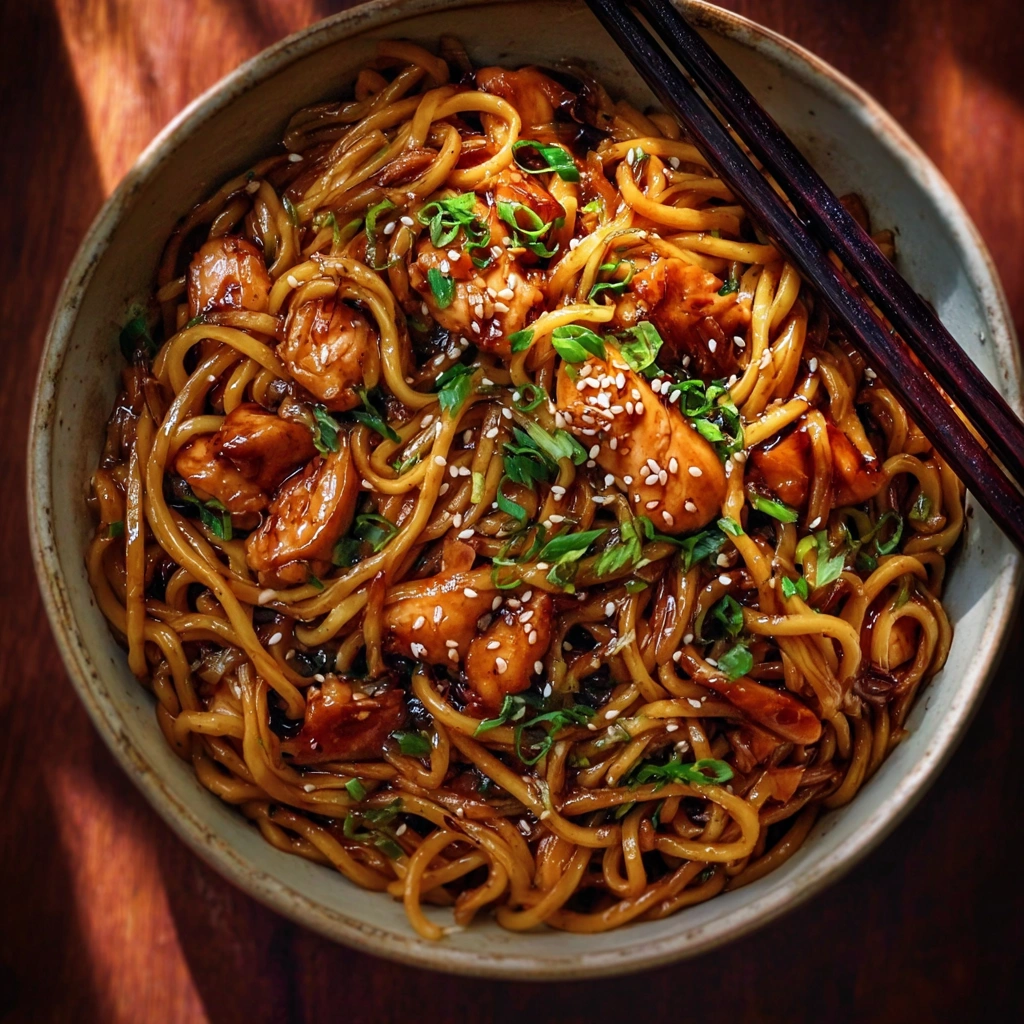 Sticky Garlic Chicken Noodles: A Weeknight Wonder