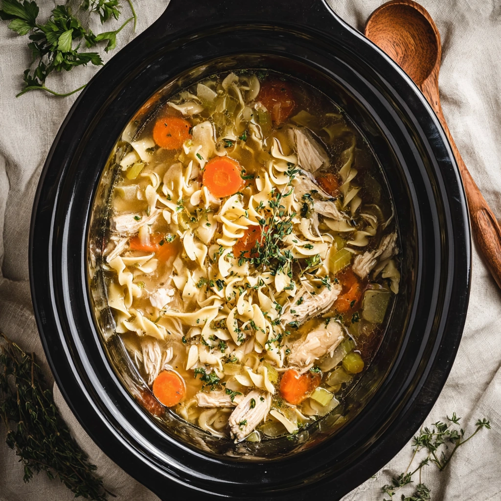 Simple Crockpot Chicken Noodle Soup for Busy Weeknights