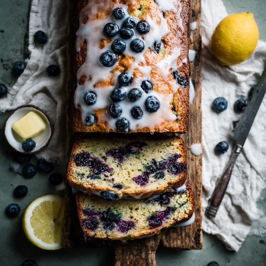 Moist Blueberry Zucchini Bread with Tangy Lemon Glaze