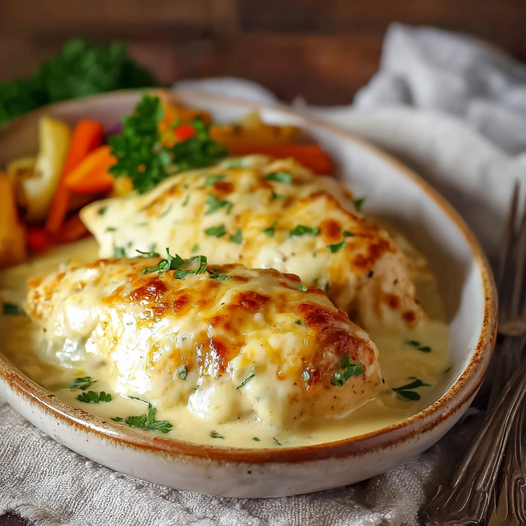Homestyle Smothered Cheesy Sour Cream Chicken Dinner