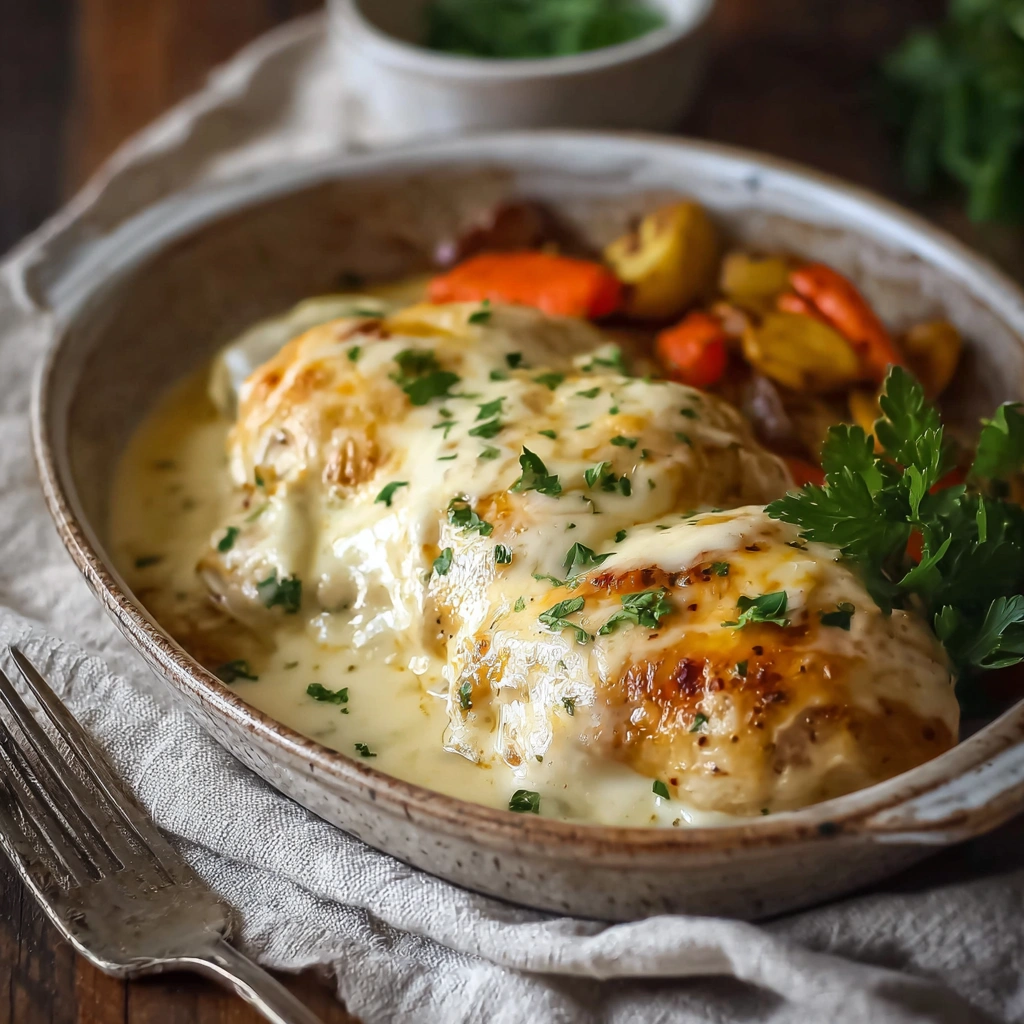 Homestyle Smothered Cheesy Sour Cream Chicken Dinner