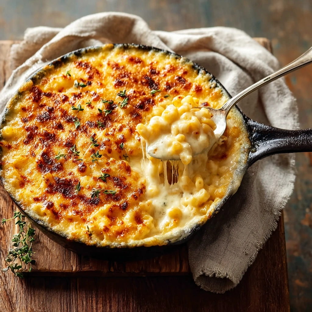 Golden Baked Mac and Cheese with a Crunchy Topping