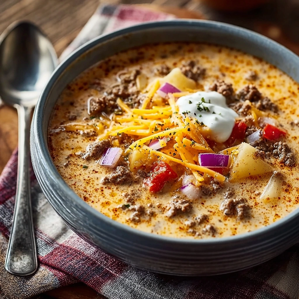 Creamy Cheeseburger Soup: A Hearty Dinner Embrace